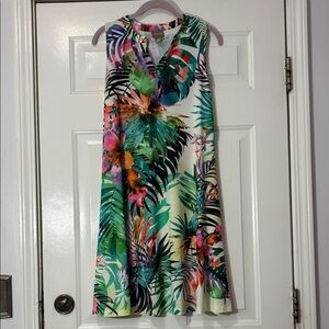 Chicos brand tropical Hawaiian design dress. Size 0/Small